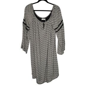 Natural life floral bell sleeves midi babydoll dress women XL Cottagecore boho